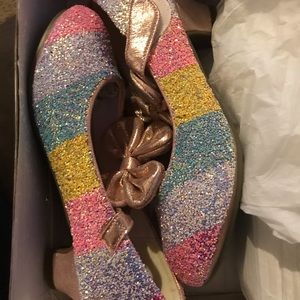 Rainbow glitter shoes (youth size 3.5)